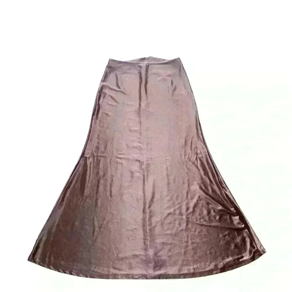 Silk satin maxi skirt set size S color brown, measurements in the pictures - Picture 7 of 7
